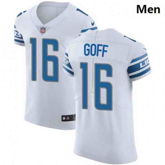 Men Detroit Lions 16 Jared Goff White Men Stitched NFL New Elite Jersey